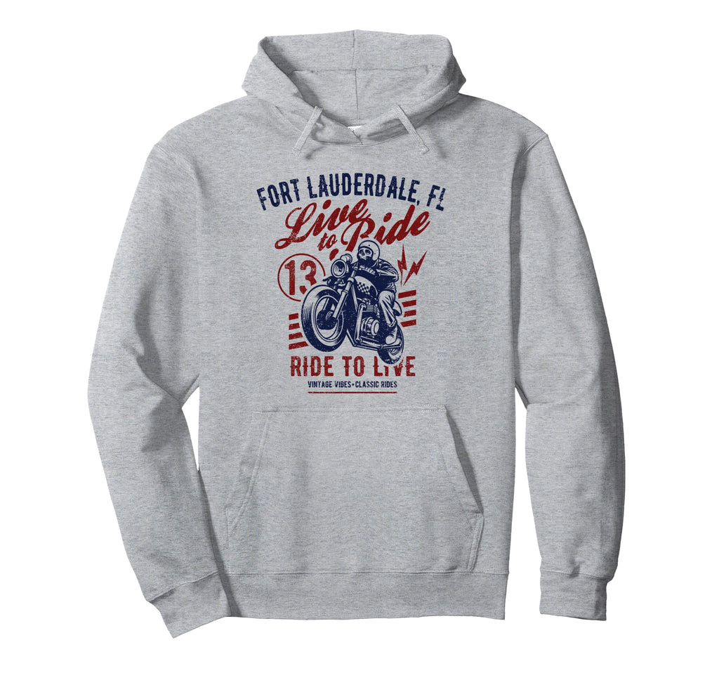 Fort Lauderdale Florida Motorcycle Hoodie - Aesthetic Graphic Men Women - T-Shirt, Sweatshirt, Hoodie