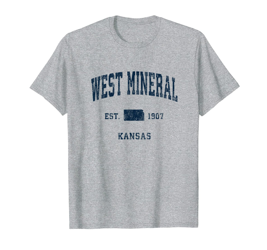 West Mineral Kansas Ks Athletic Navy T-Shirt - Novelty Apparel Men Women - T-Shirt, Sweatshirt, Hoodie