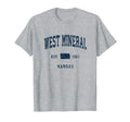 West Mineral Kansas Ks Athletic Navy T-Shirt - Novelty Apparel Men Women - T-Shirt, Sweatshirt, Hoodie