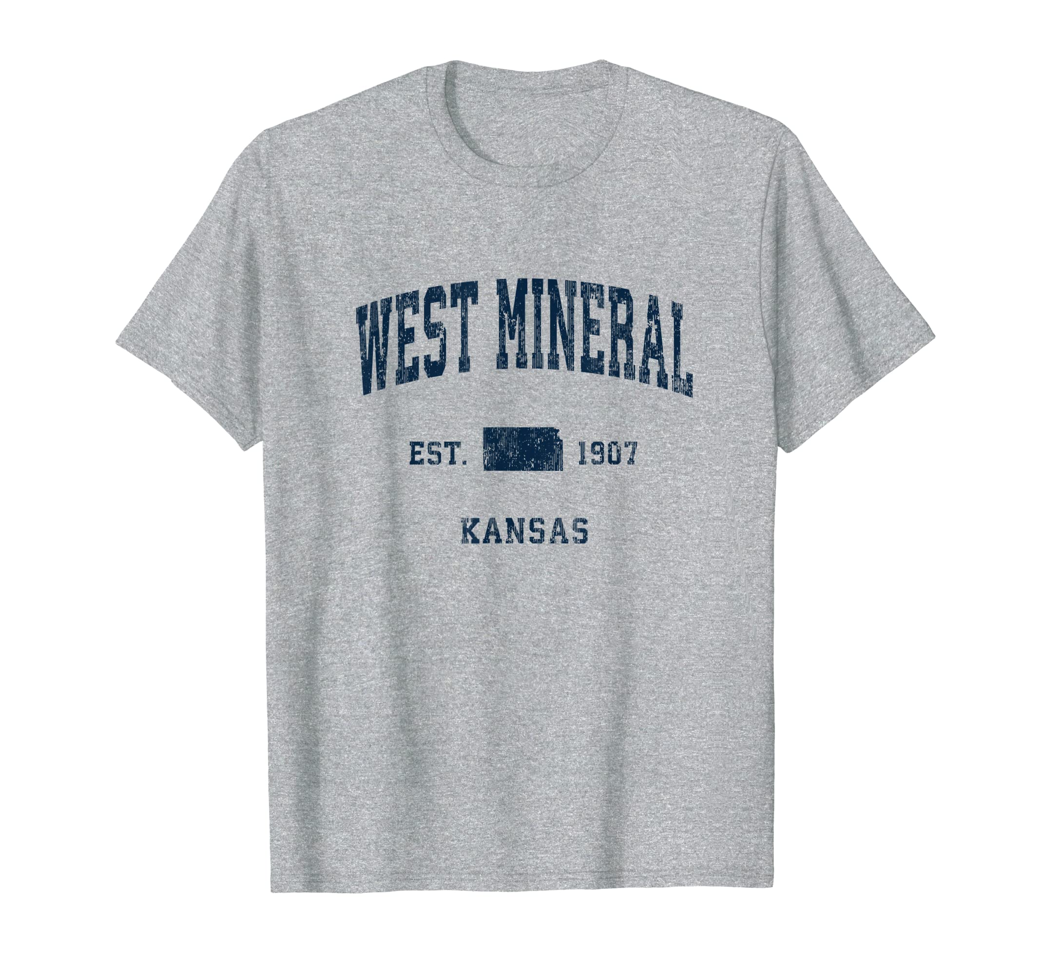 West Mineral Kansas Ks Athletic Navy T-Shirt - Novelty Apparel Men Women - T-Shirt, Sweatshirt, Hoodie