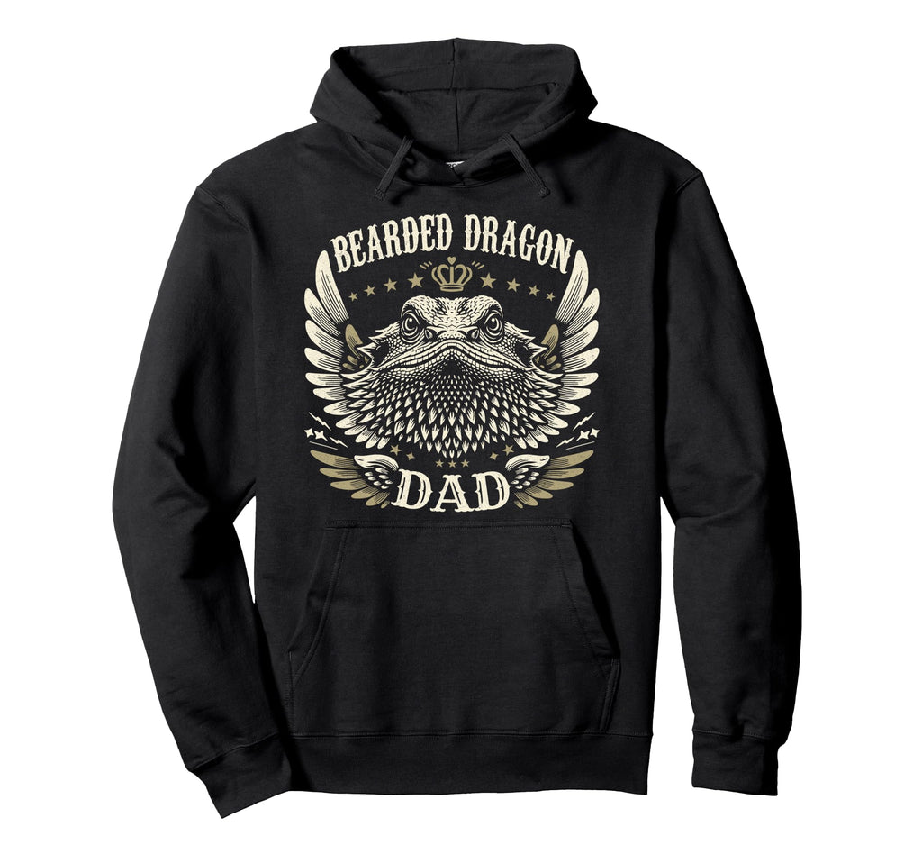 Bearded Dragon Dad Biker Wings Hoodie - Unique Graphic for Adults - T-Shirt, Sweatshirt, Hoodie