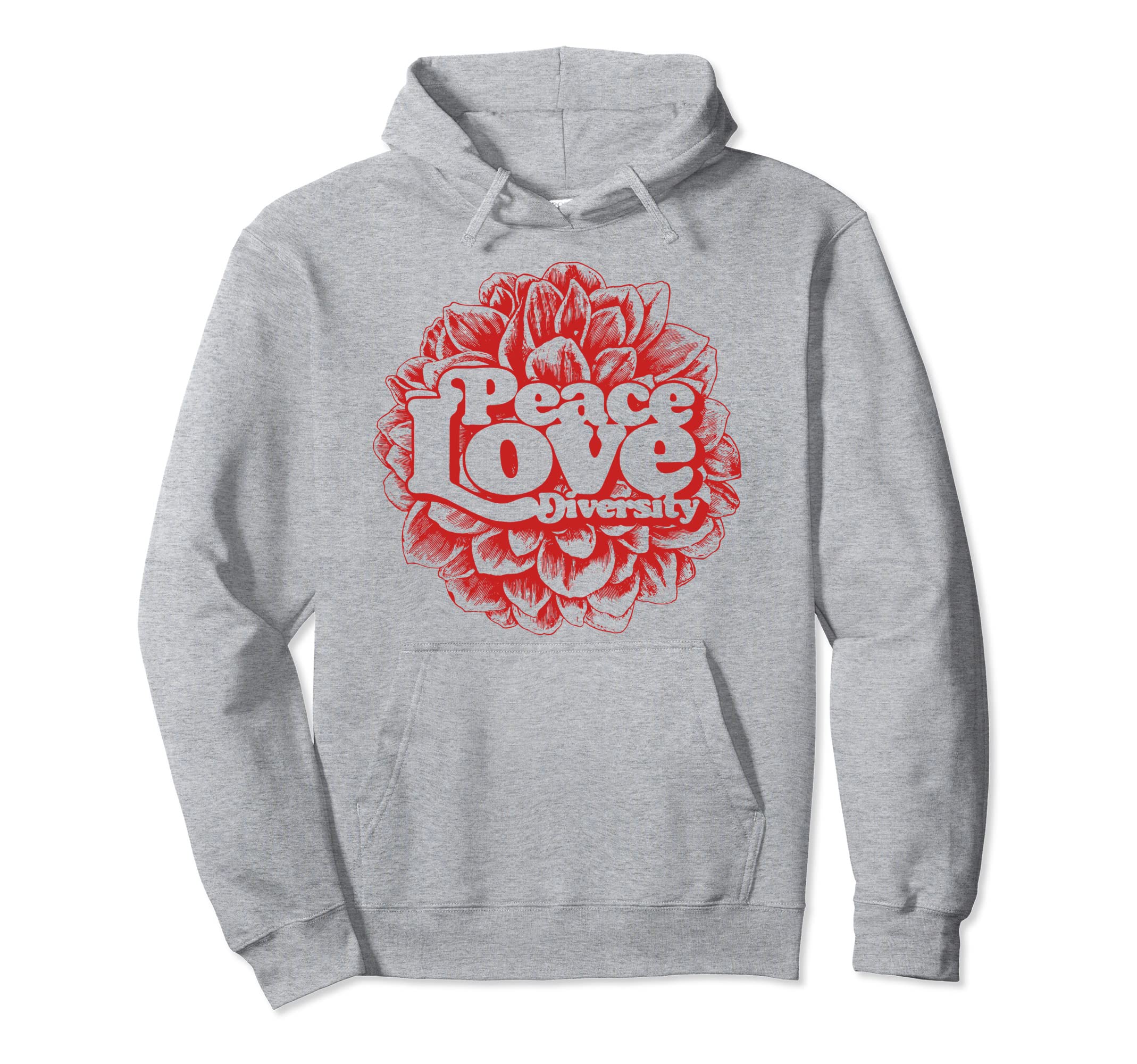 Peace Love Diversity Typography Hoodie - Aesthetic Graphic for Adults - T-Shirt, Sweatshirt, Hoodie