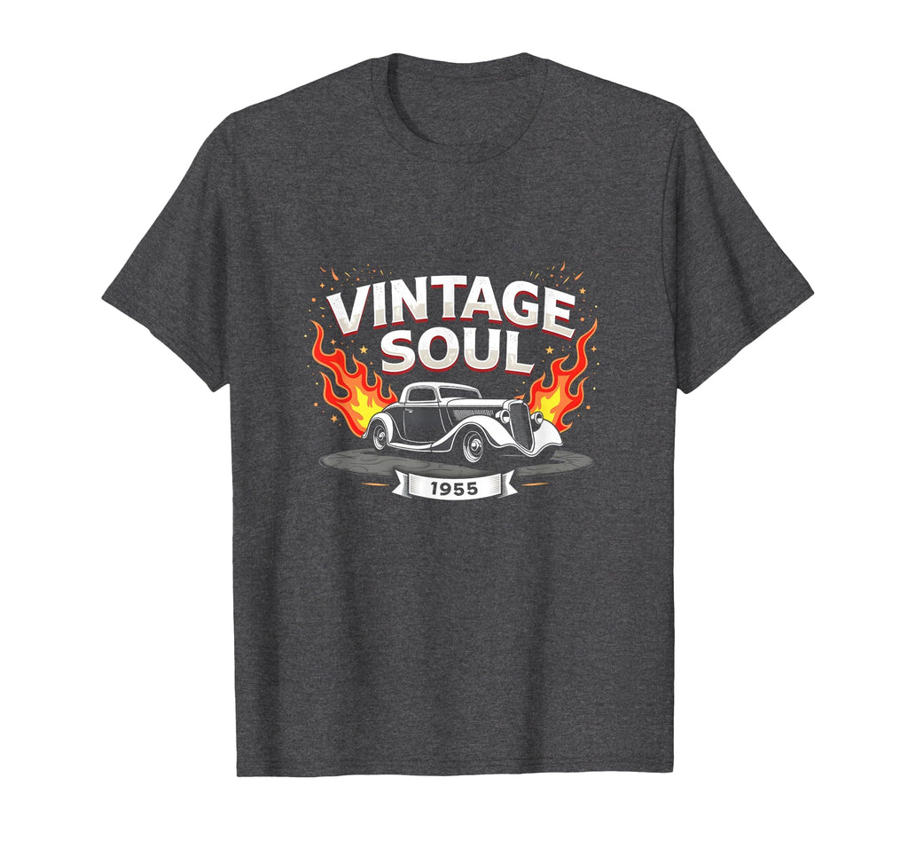 Soul Hot Rod 1955 Car Dark Heather T-Shirt - Custom Art Print for Adults - T-Shirt, Sweatshirt, Hoodie