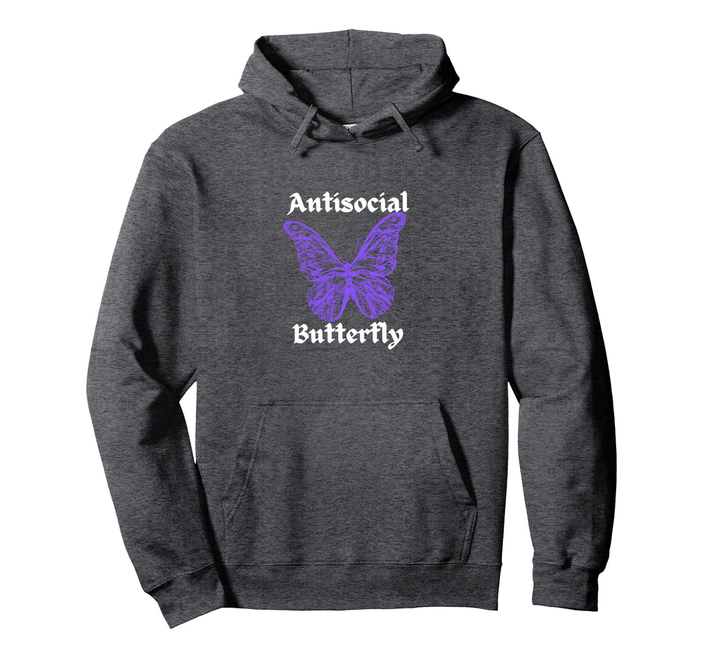 Antisocial Butterfly Hoodie - Fun Novelty Design Unisex - T-Shirt, Sweatshirt, Hoodie