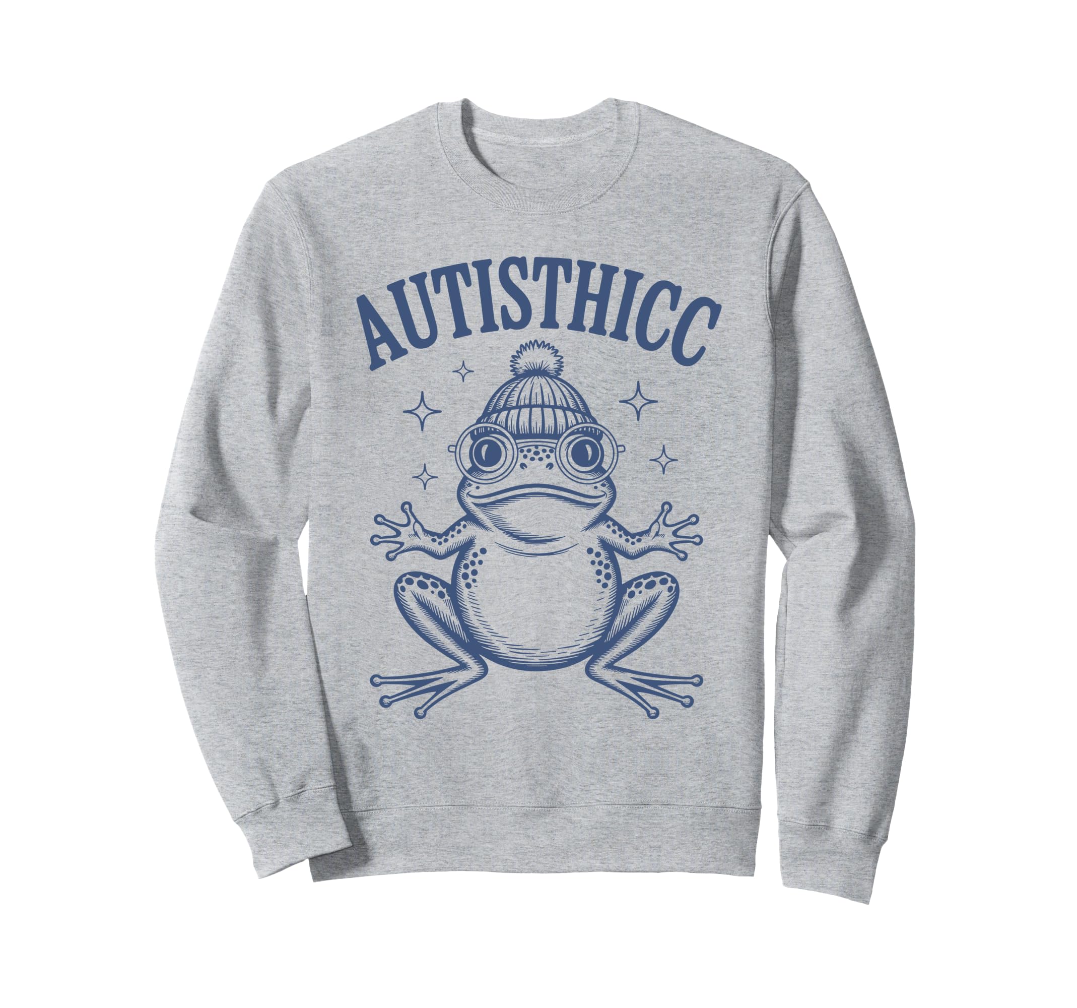 Autisthicc Meme Frog Beanie Quirky Sweatshirt - Trendy Graphic for Adults - T-Shirt, Sweatshirt, Hoodie