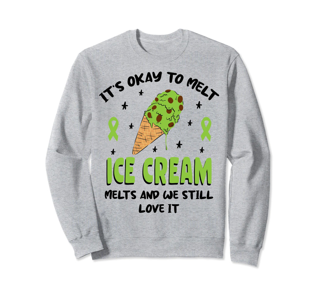 Ice Cream Melts Depression Mental Sweatshirt - Novelty Apparel Men Women - T-Shirt, Sweatshirt, Hoodie