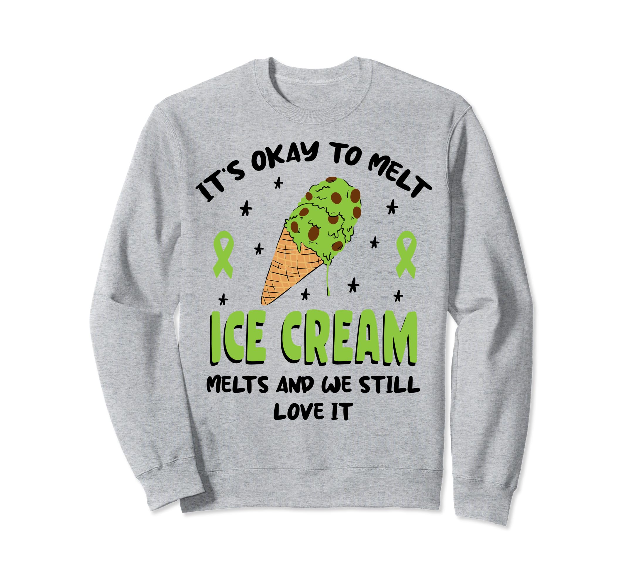 Ice Cream Melts Depression Mental Sweatshirt - Novelty Apparel Men Women - T-Shirt, Sweatshirt, Hoodie