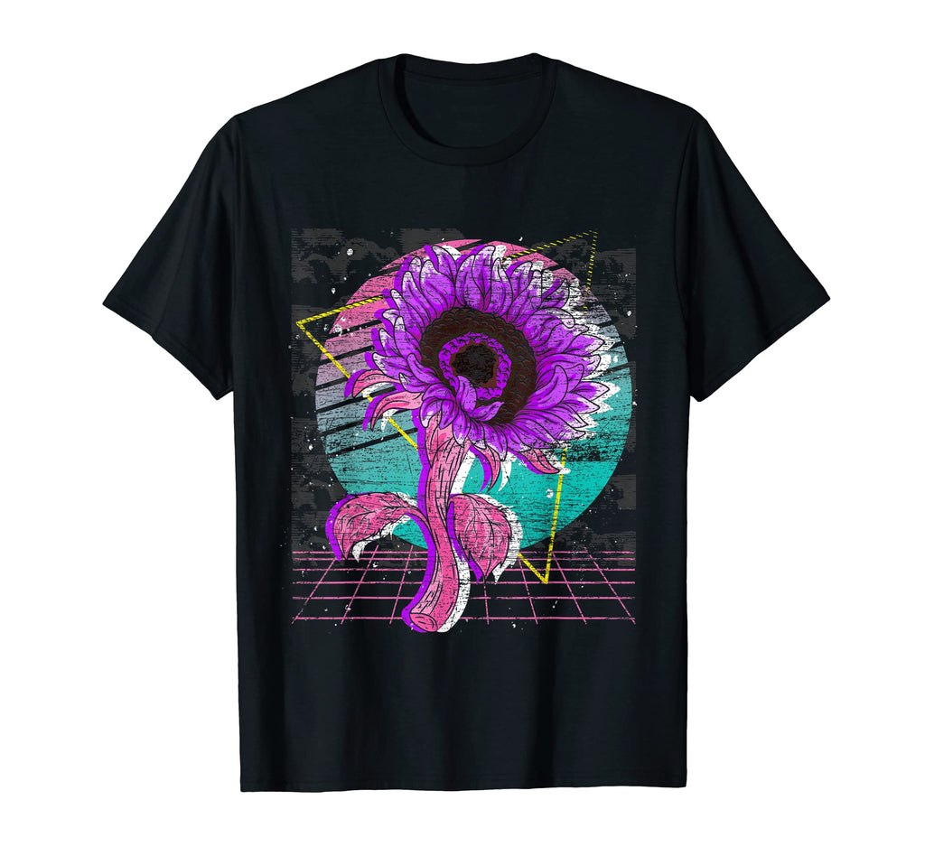 Floral Synthwave 90S Aesthetic T-Shirt - Fun Novelty Design Unisex - T-Shirt, Sweatshirt, Hoodie