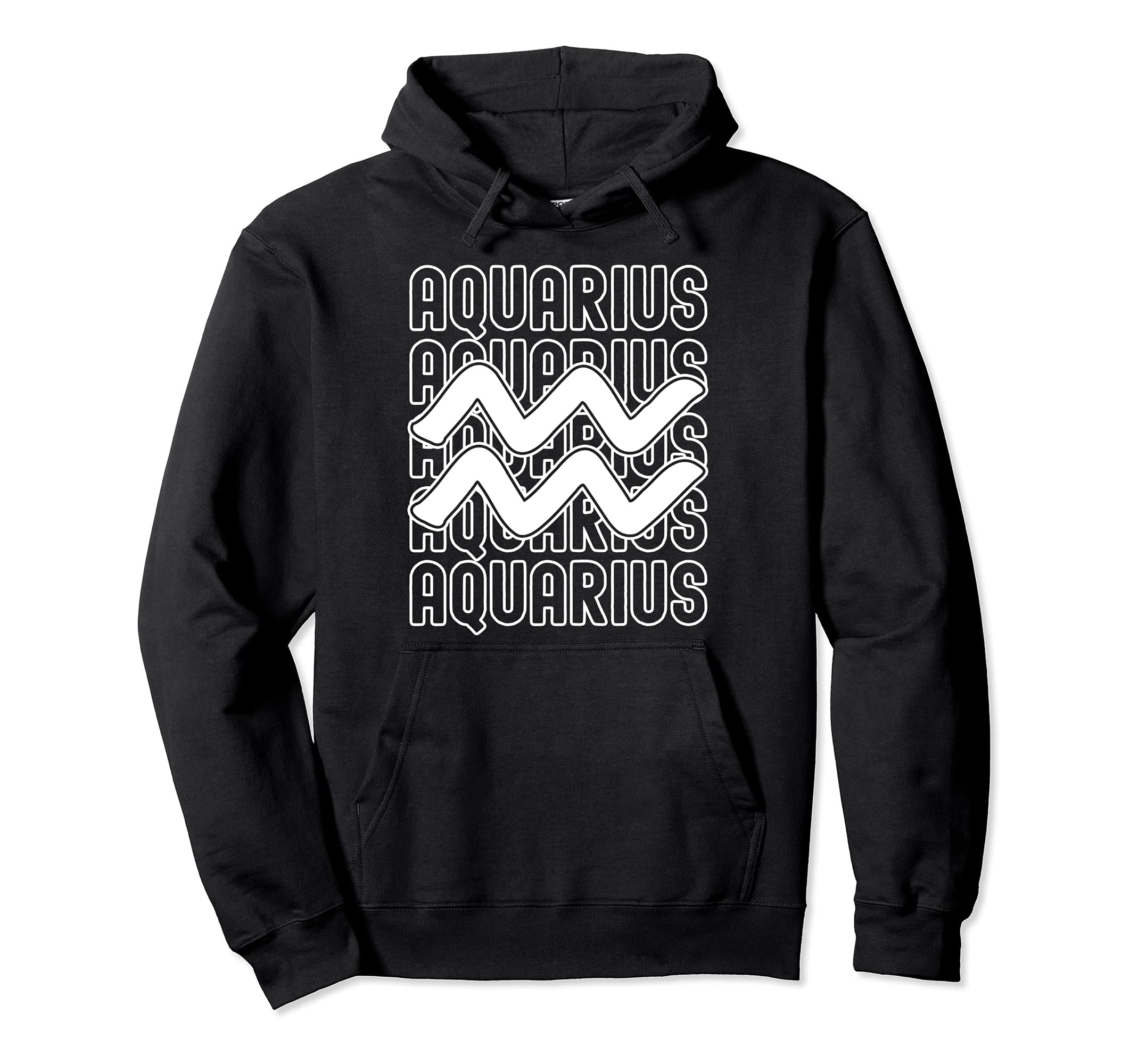 Aquarius Zodiac Sign Typography Hoodie - Novelty Apparel Men Women - T-Shirt, Sweatshirt, Hoodie