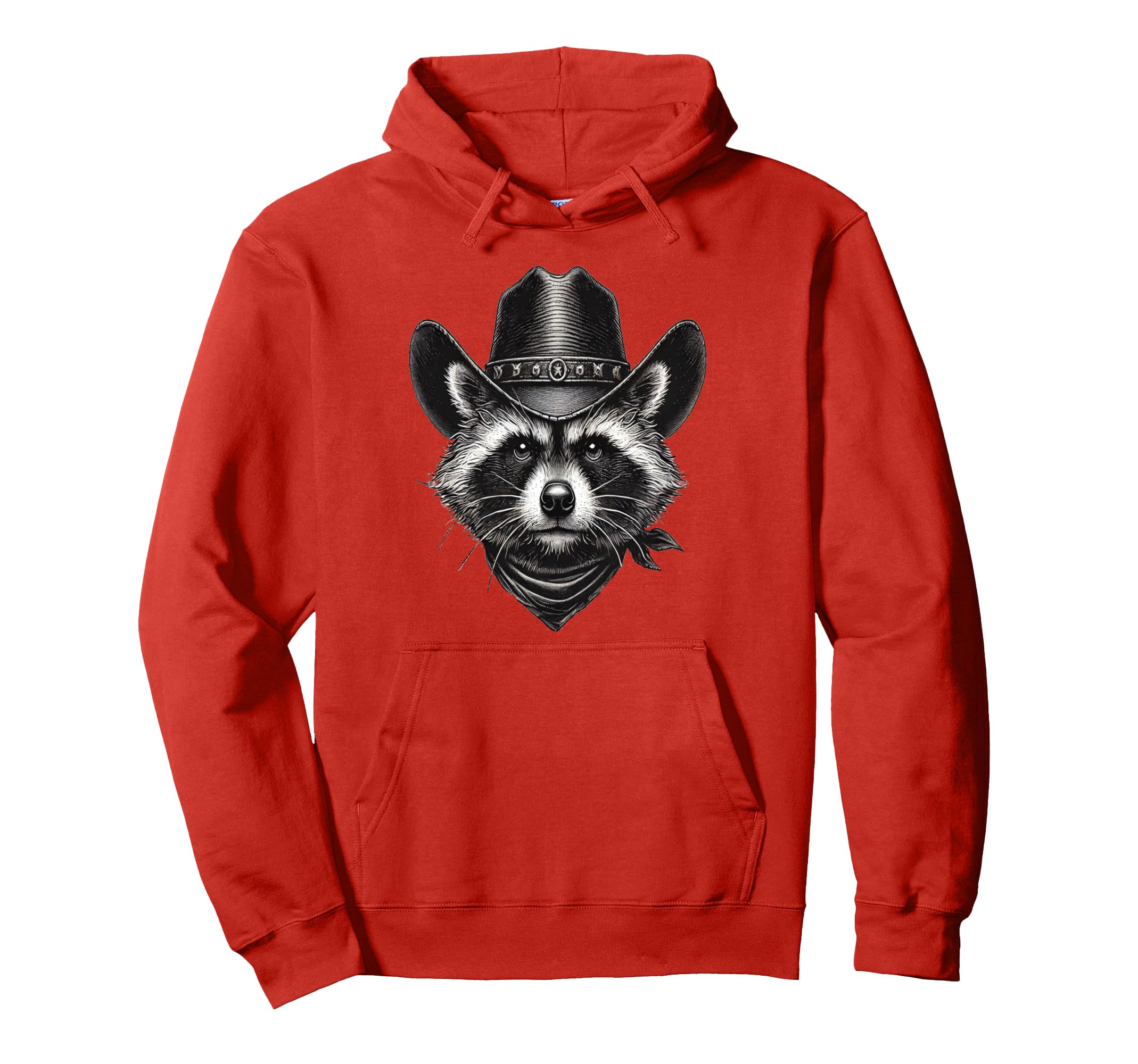 Racoon Cowboy Cowgirl Wearing Western Hoodie - Custom Art Print Men Women - T-Shirt, Sweatshirt, Hoodie