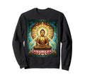Stained Glass Buddha Zen Buddhism Sweatshirt - Streetwear Style Unisex - T-Shirt, Sweatshirt, Hoodie