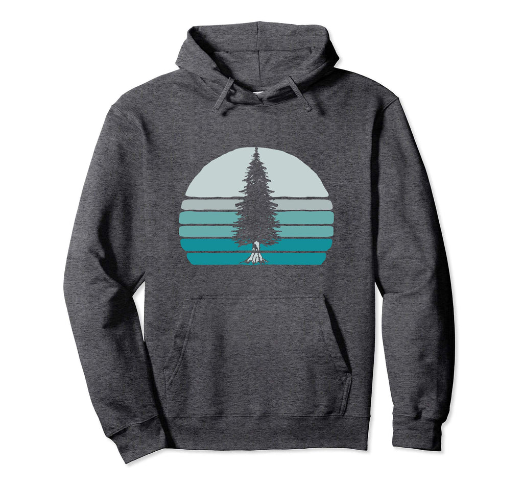 Simple Tree Pine Minimalist Sunset 80S Hoodie - Trendy Graphic Men Women - T-Shirt, Sweatshirt, Hoodie