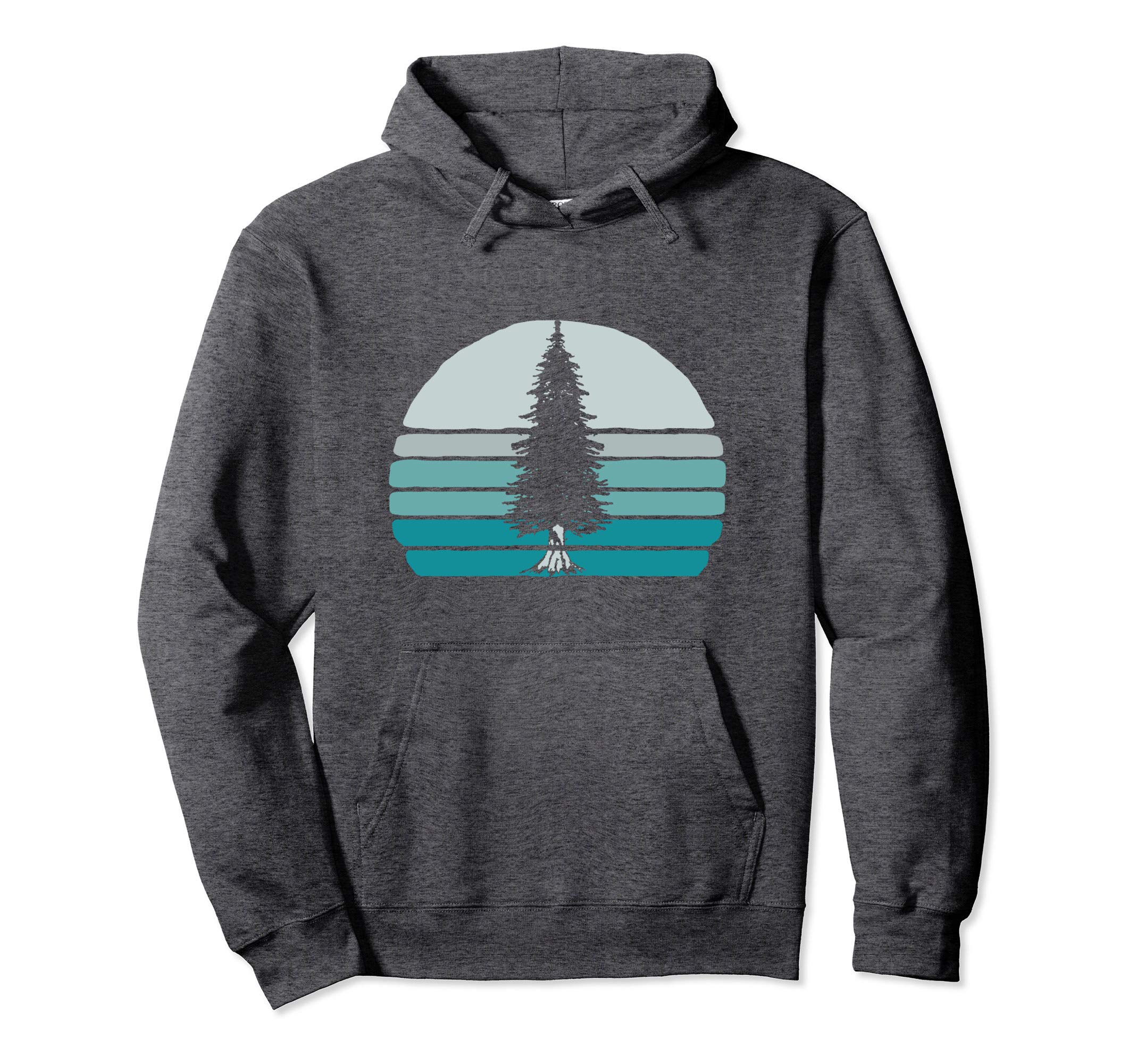 Simple Tree Pine Minimalist Sunset 80S Hoodie - Trendy Graphic Men Women - T-Shirt, Sweatshirt, Hoodie