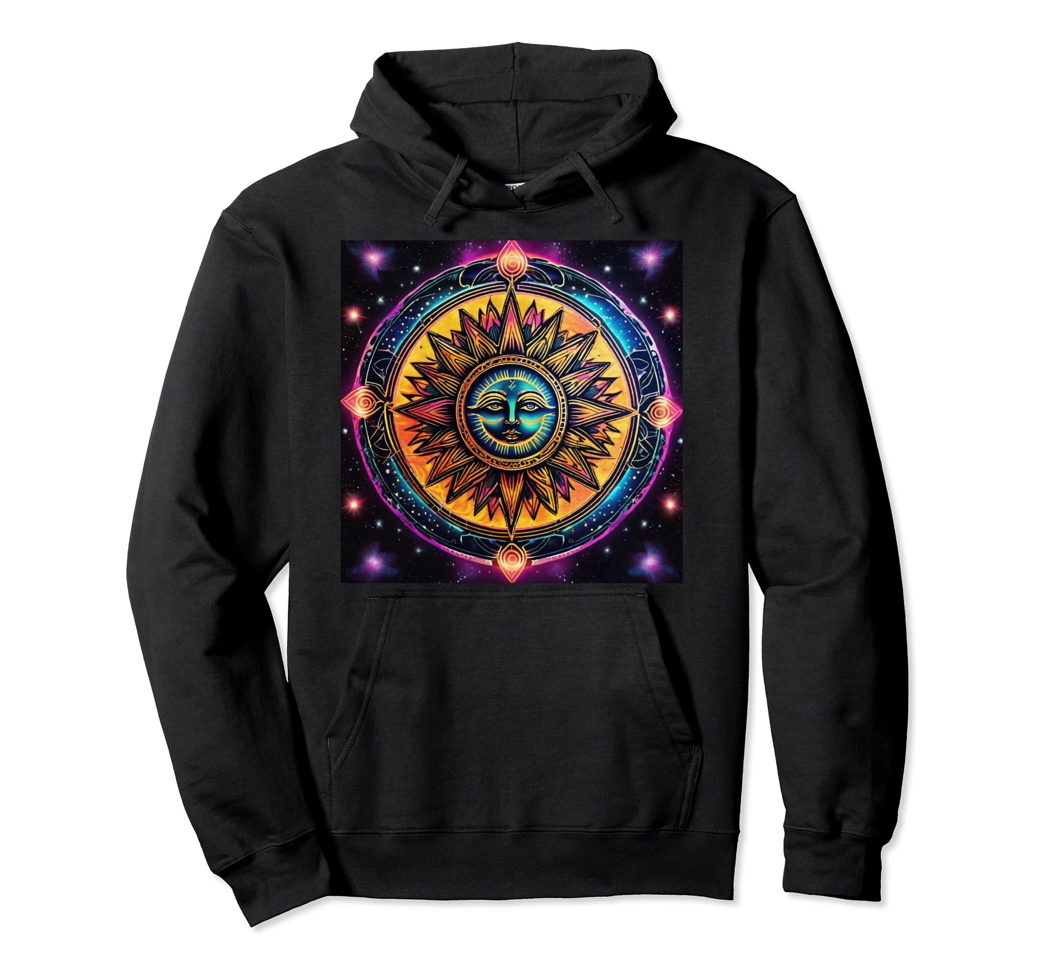 Synthwave Celestial Sun Decor Anime 80S Hoodie - Trendy Graphic for Adults - T-Shirt, Sweatshirt, Hoodie