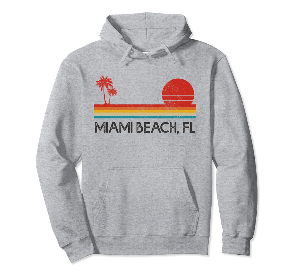 Miami Beach Florida Fl Surfer Sunset Hoodie - Trendy Graphic Unisex - T-Shirt, Sweatshirt, Hoodie