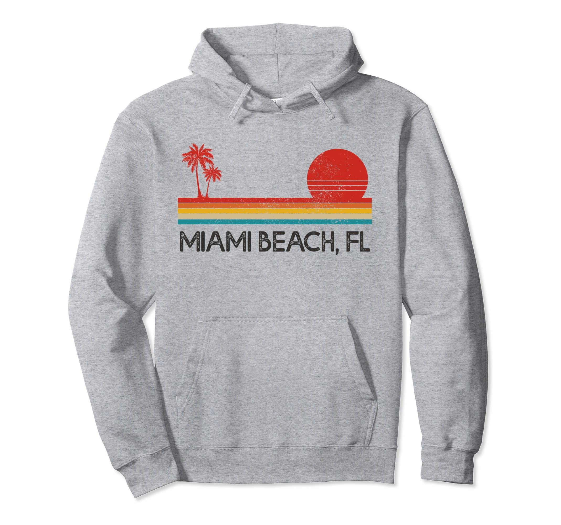 Miami Beach Florida Fl Surfer Sunset Hoodie - Trendy Graphic Unisex - T-Shirt, Sweatshirt, Hoodie