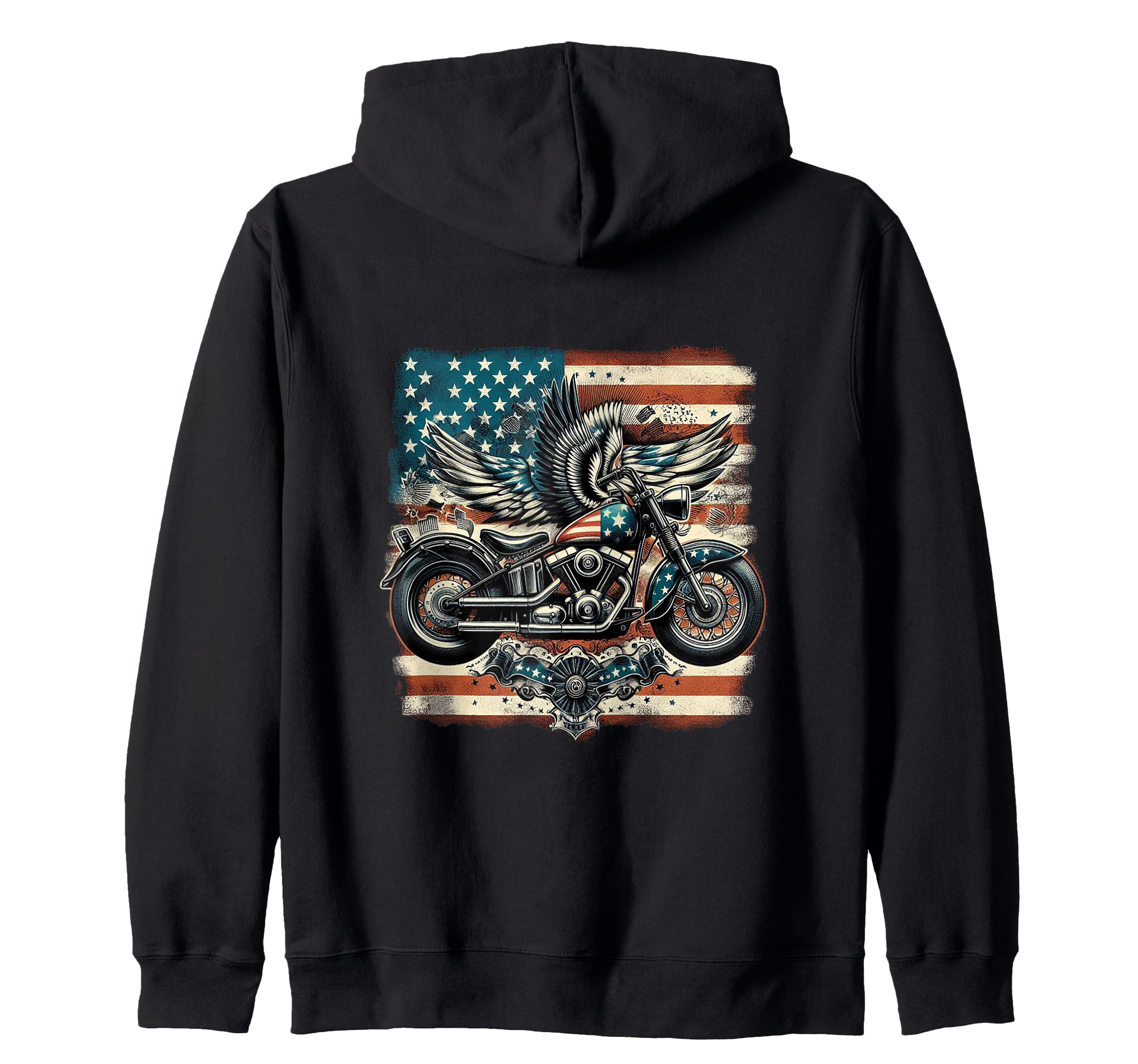 Ts Shop American Usa Flag Motorcycle Sweatshirt - Trendy Graphic Men Women - T-Shirt, Sweatshirt, Hoodie