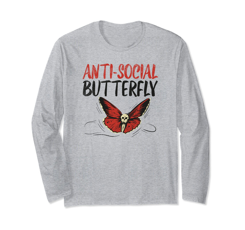 Anti Social Butterfly Goth Gothic T-Shirt - Custom Art Print for Adults - T-Shirt, Sweatshirt, Hoodie
