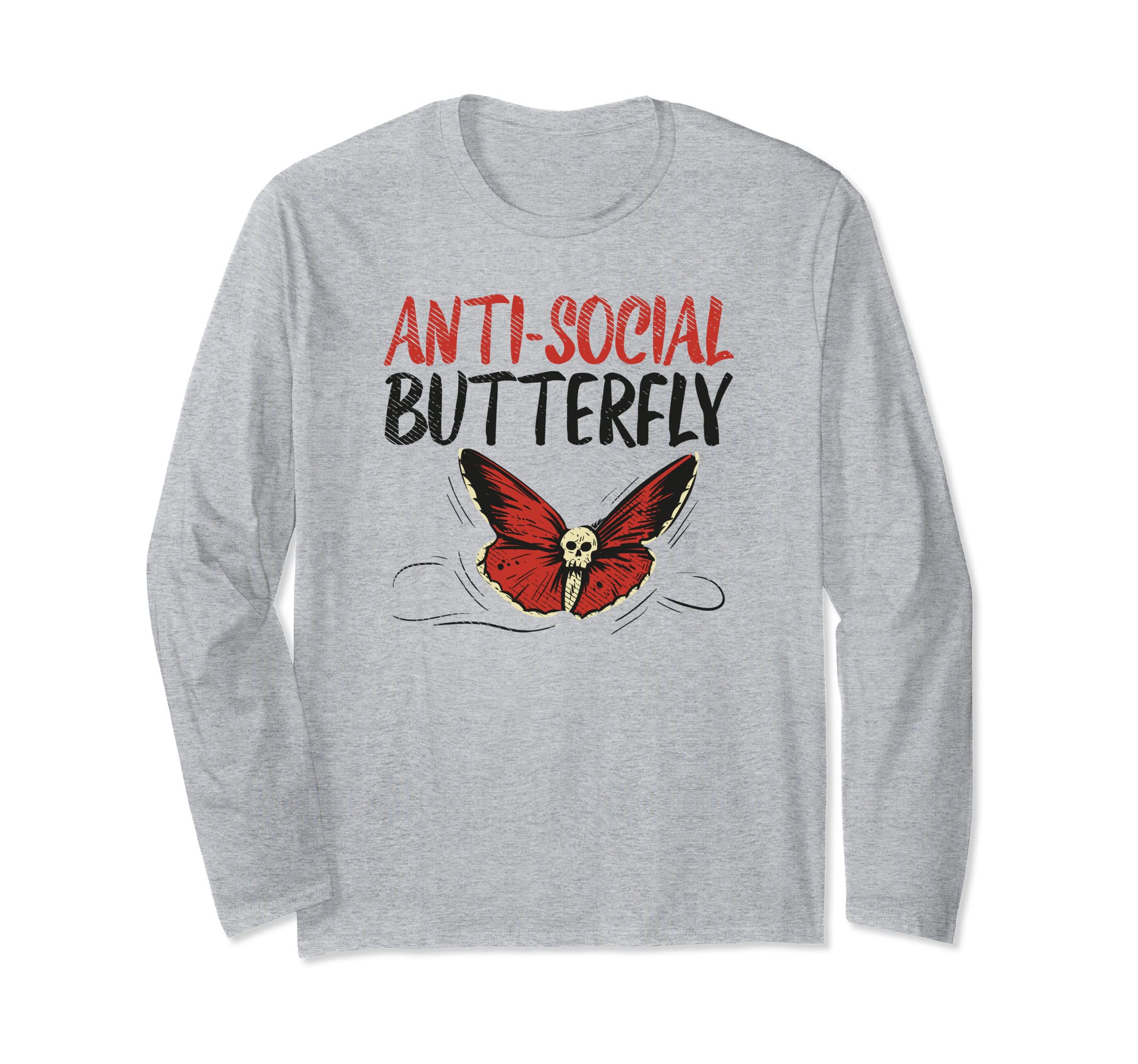 Anti Social Butterfly Goth Gothic T-Shirt - Custom Art Print for Adults - T-Shirt, Sweatshirt, Hoodie