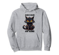 Sarcastic Black Cat Antisocial Hoodie - Custom Art Print Men Women - T-Shirt, Sweatshirt, Hoodie
