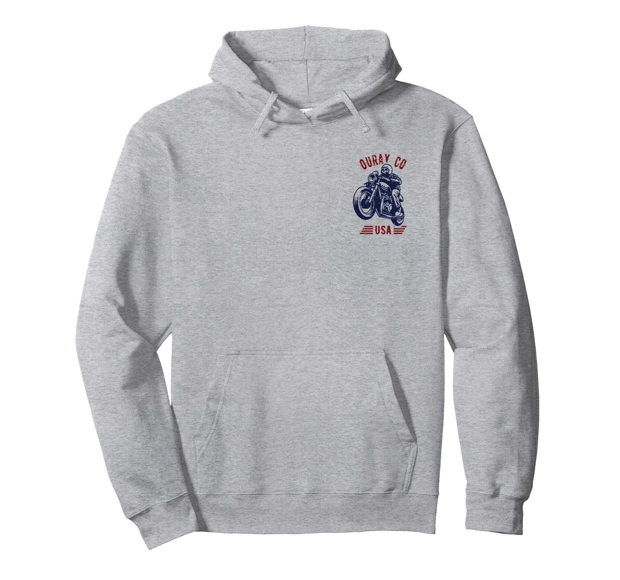 Ouray Colorado Motorcycle Skull Rider Hoodie - Custom Art Print Unisex - T-Shirt, Sweatshirt, Hoodie