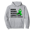 Hidden Wounds Deserve Loudest Love Mental Hoodie - Graphic Print Unisex - T-Shirt, Sweatshirt, Hoodie