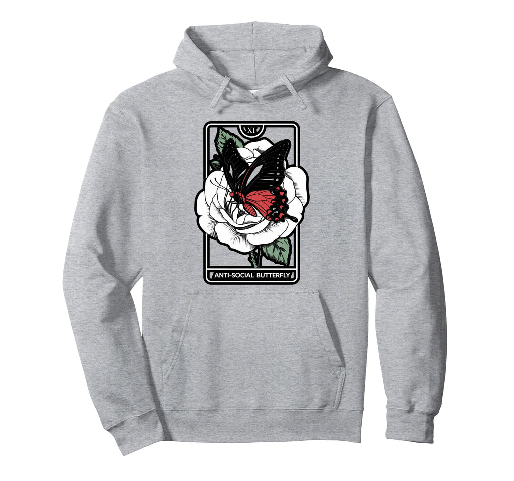 Anti Social Butterfly Gothic Tarot Hoodie - Aesthetic Graphic Unisex - T-Shirt, Sweatshirt, Hoodie