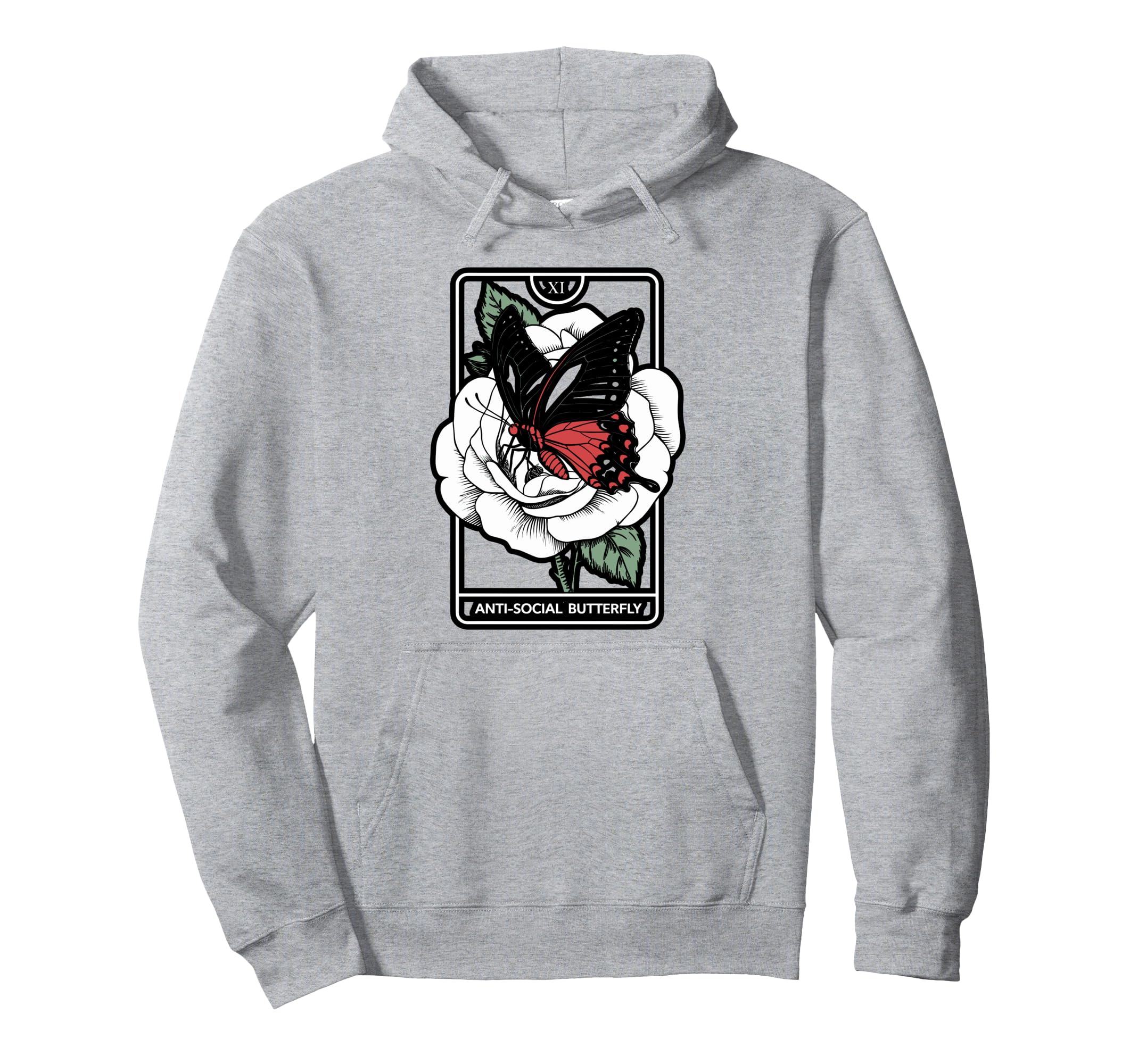 Anti Social Butterfly Gothic Tarot Hoodie - Aesthetic Graphic Unisex - T-Shirt, Sweatshirt, Hoodie