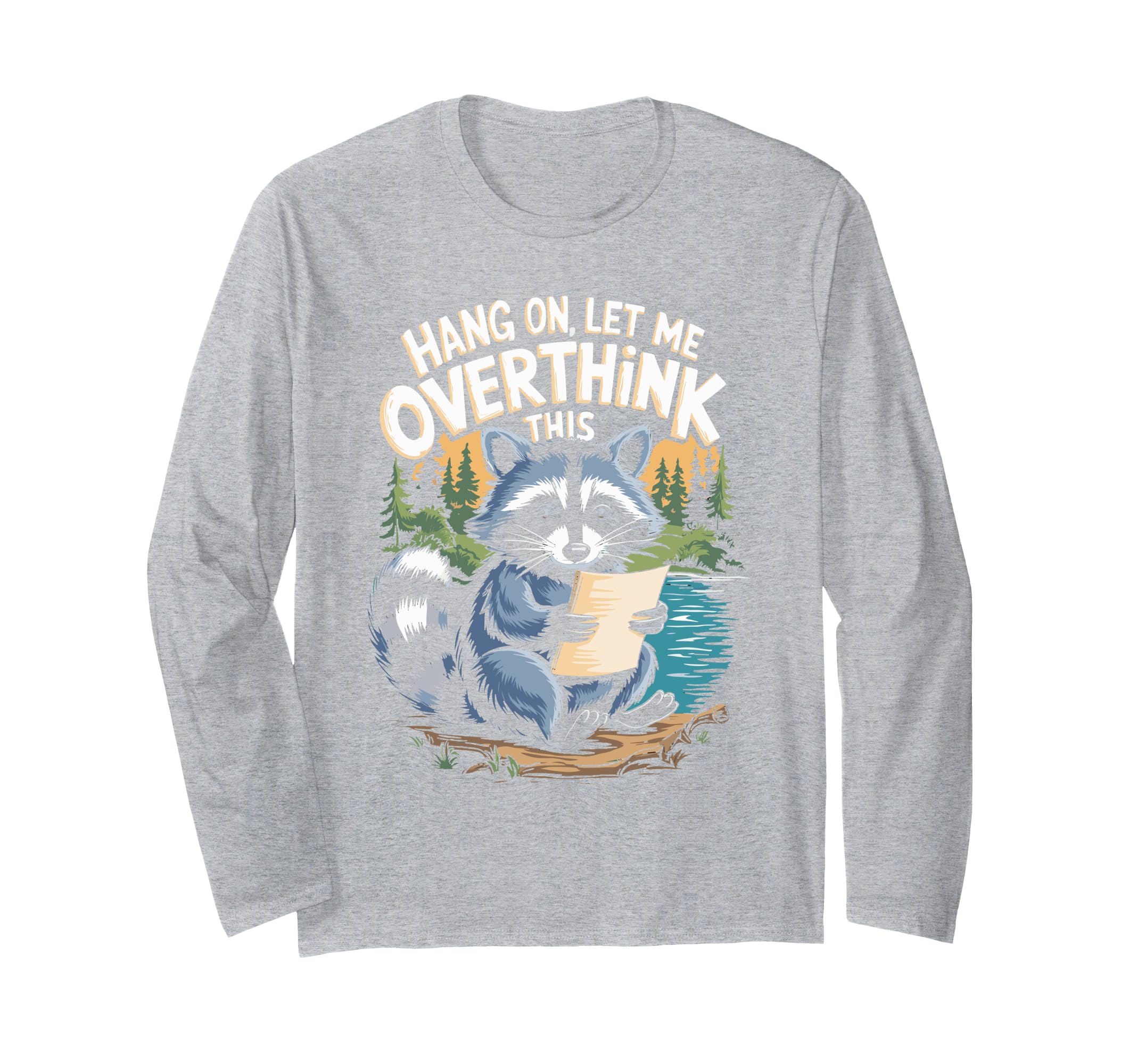 Funny Raccoon Overthinking Coffee T-Shirt - Aesthetic Graphic for Adults - T-Shirt, Sweatshirt, Hoodie