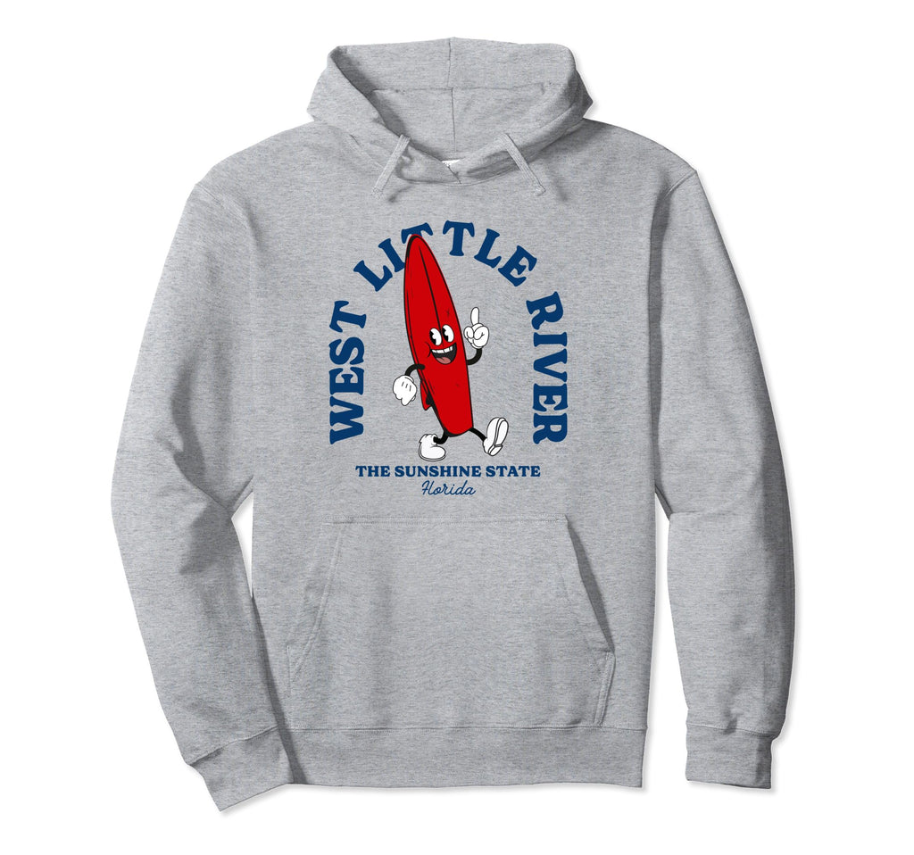 West Little River Florida Surfer Hoodie - Aesthetic Graphic for Adults - T-Shirt, Sweatshirt, Hoodie