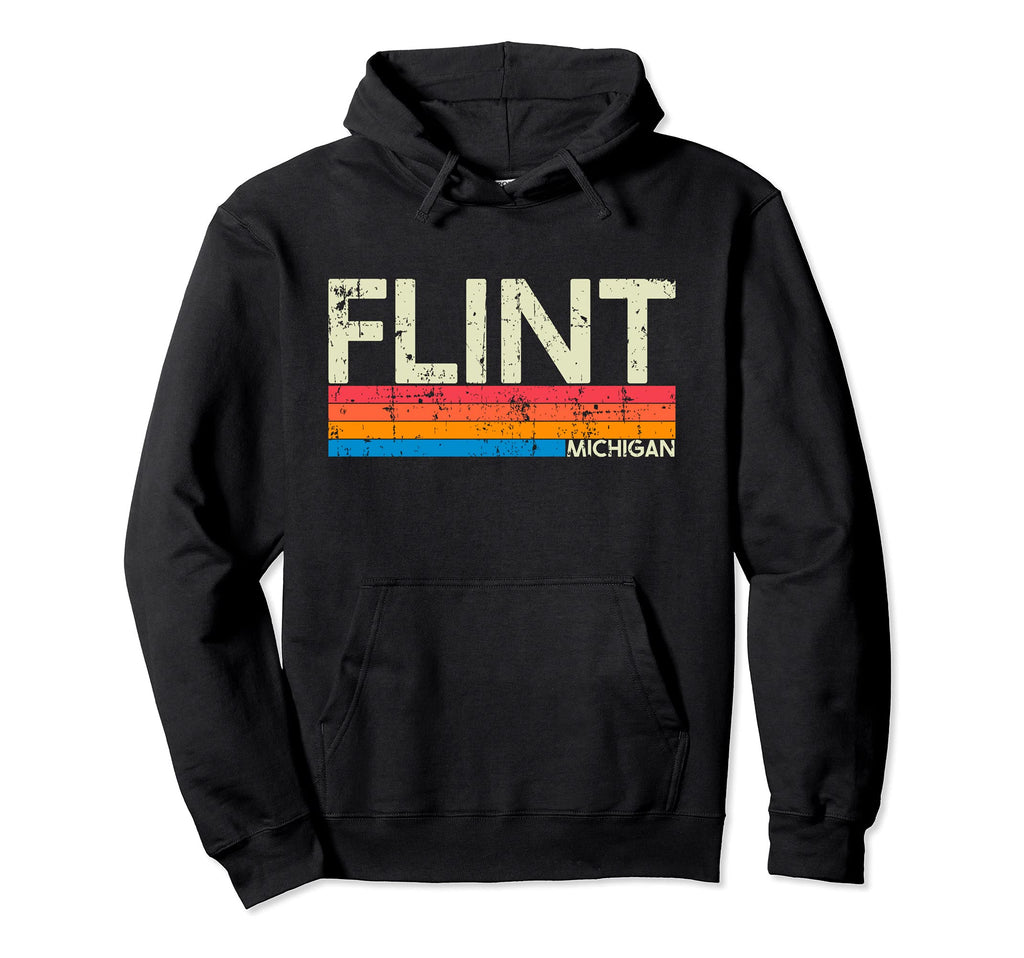 Flint Michigan Distressed Hoodie - Fun Novelty Design Unisex - T-Shirt, Sweatshirt, Hoodie