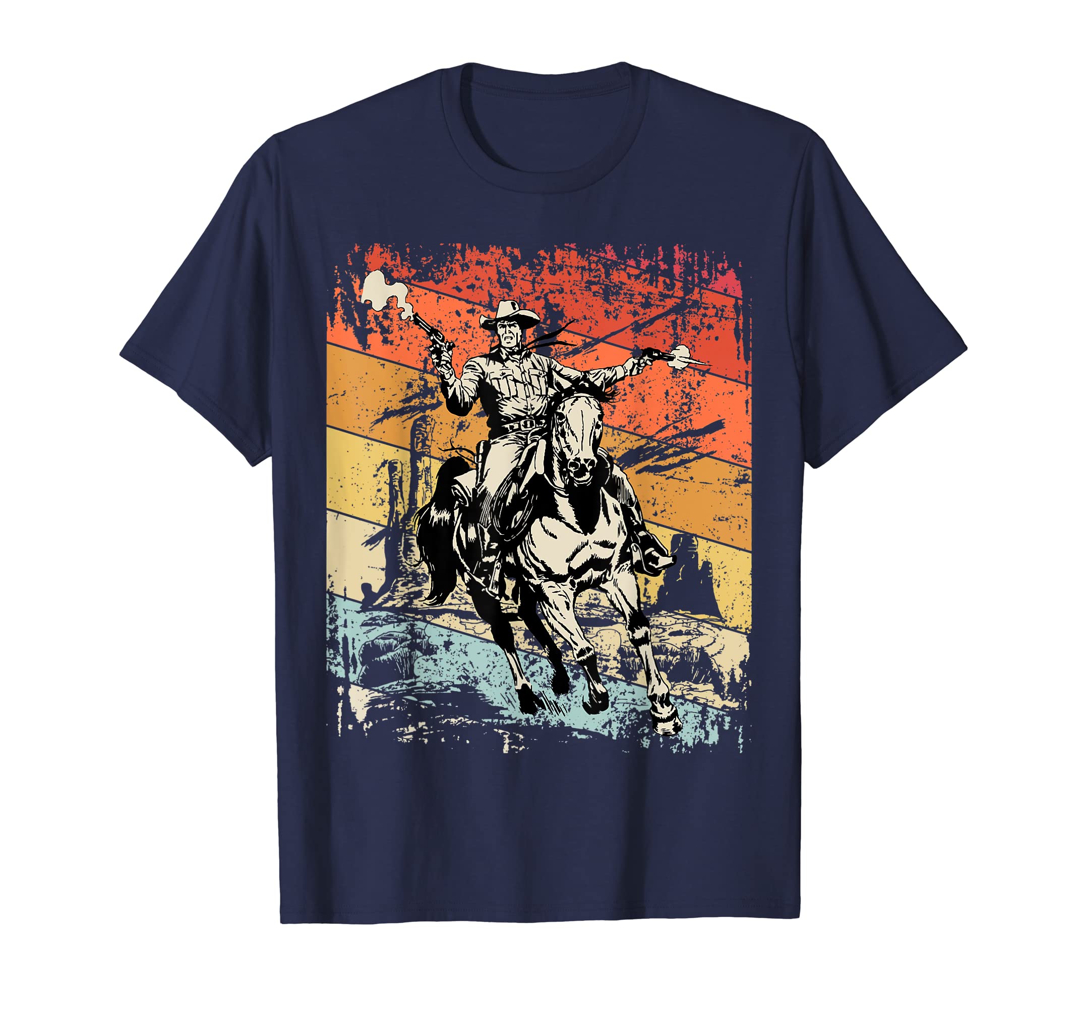 Cowboy Riding Horse Western Country T-Shirt - Minimalist Print Unisex - T-Shirt, Sweatshirt, Hoodie