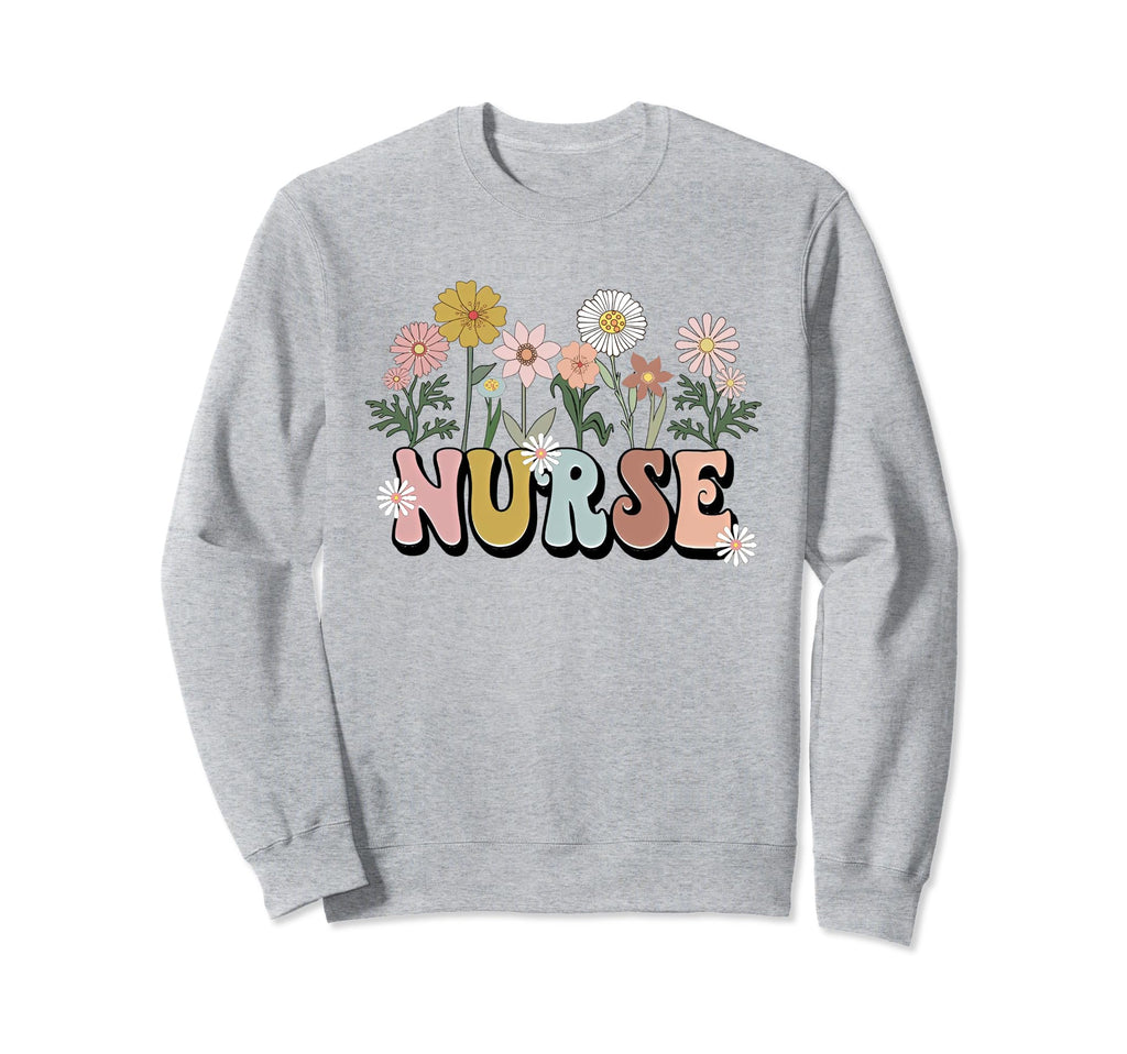 Groovy Nurse Typography Wild Sweatshirt - Custom Art Print for Adults - T-Shirt, Sweatshirt, Hoodie