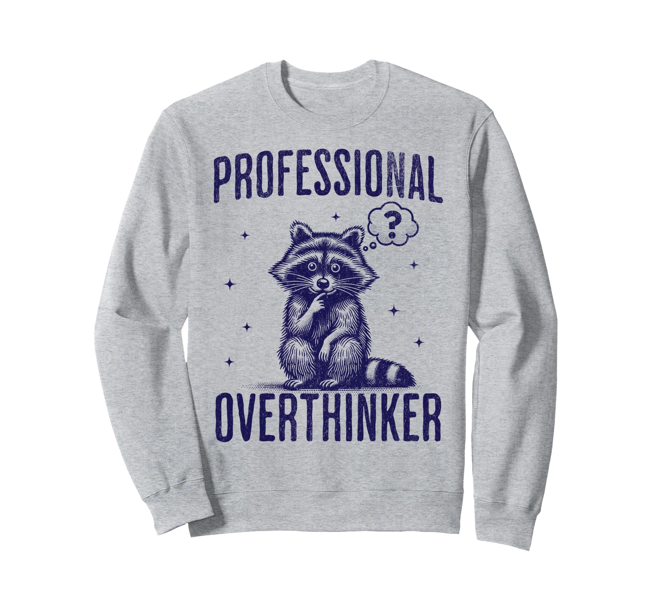 Professional Overthinker Raccoon Sweatshirt - Fun Novelty Design Men Women - T-Shirt, Sweatshirt, Hoodie