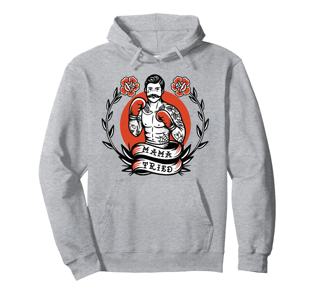 Boxer American Traditional Tattoo Old Hoodie - Streetwear Style for Adults - T-Shirt, Sweatshirt, Hoodie