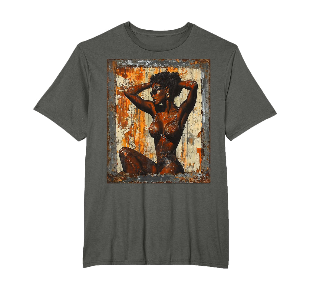 Beautiful Black Pin Up Model Art T-Shirt - Unique Graphic for Adults - T-Shirt, Sweatshirt, Hoodie