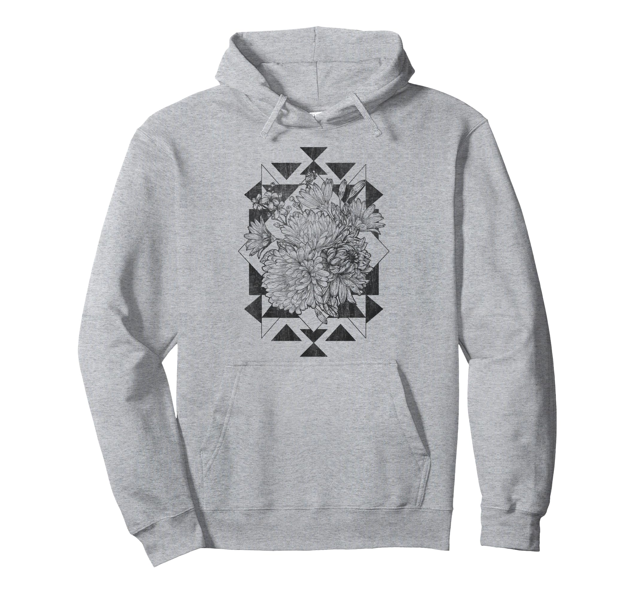 Trendy Art Deco Floral Hoodie - Trendy Graphic for Adults - T-Shirt, Sweatshirt, Hoodie