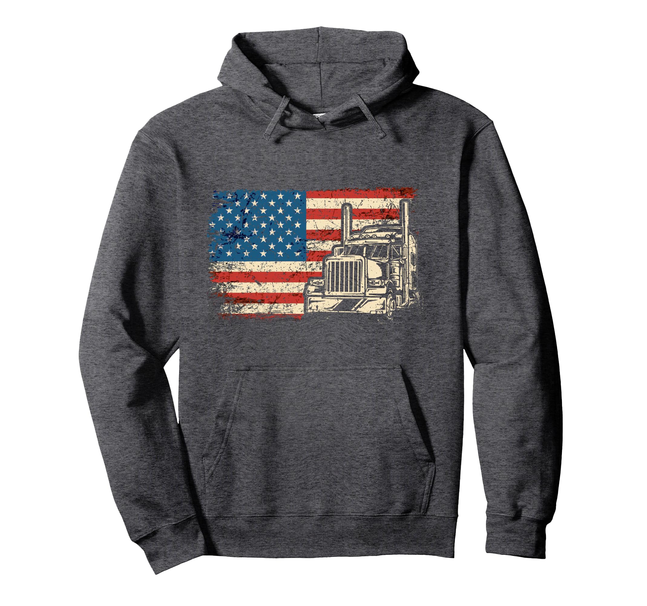 Usa Flag Patriotic Trucker Truck Driver Hoodie - Unique Graphic Unisex - T-Shirt, Sweatshirt, Hoodie