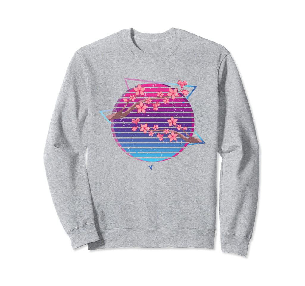 Synthwave Japanese Flower Sakura Sweatshirt - Trendy Graphic for Adults - T-Shirt, Sweatshirt, Hoodie