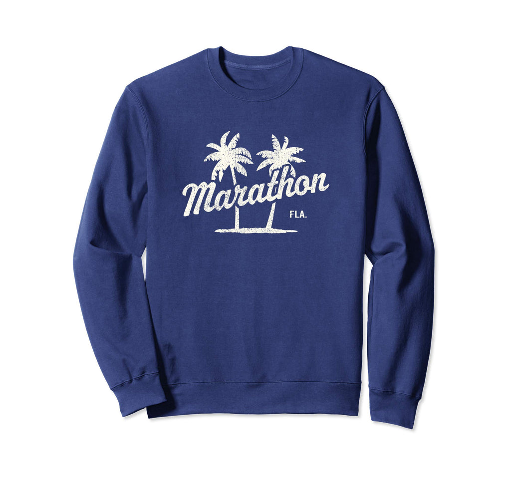 Marathon Florida 70S Palm Trees Sweatshirt - Fun Novelty Design for Adults - T-Shirt, Sweatshirt, Hoodie