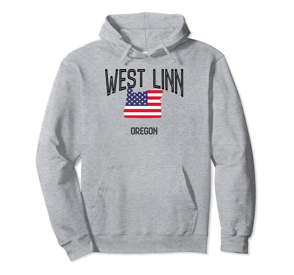 West Linn Oregon Or Throwback Usa Flag Hoodie - Graphic Print Unisex - T-Shirt, Sweatshirt, Hoodie