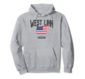 West Linn Oregon Or Throwback Usa Flag Hoodie - Graphic Print Unisex - T-Shirt, Sweatshirt, Hoodie