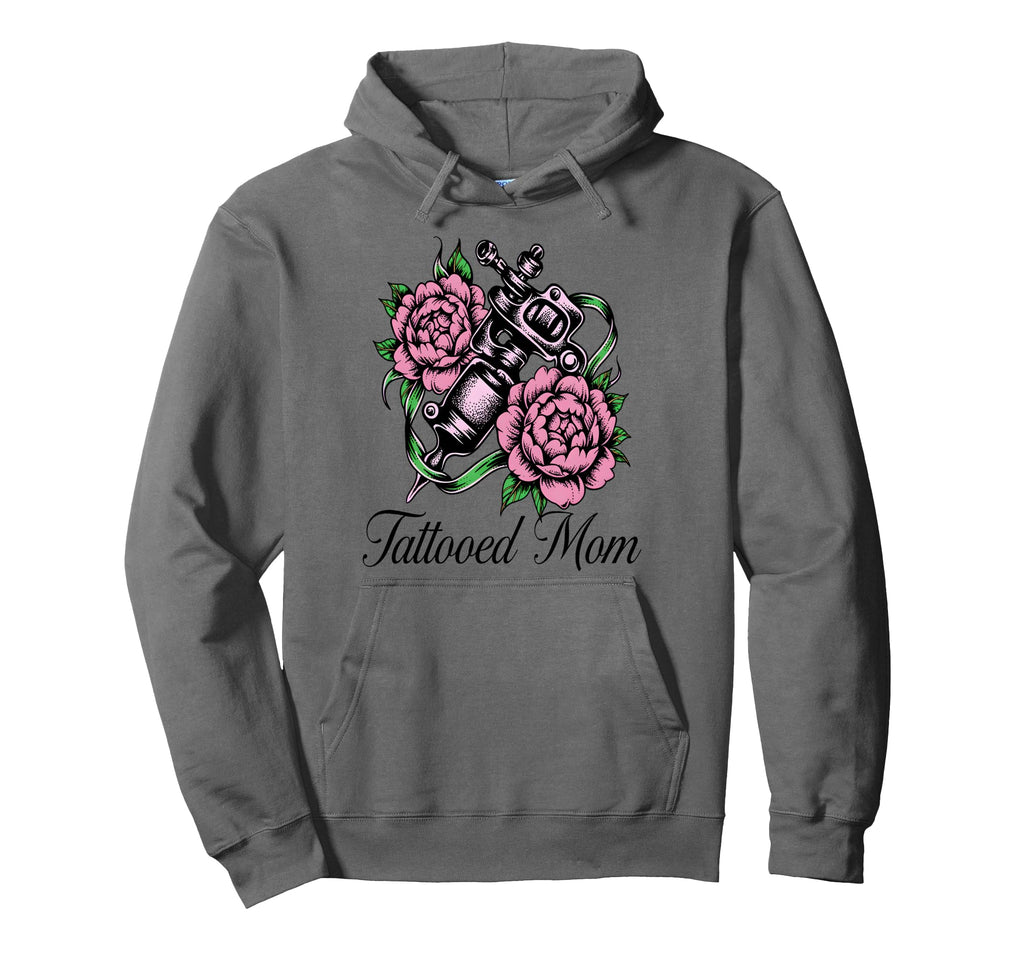 Floral Coil Tattoo Machine Hoodie - Unique Graphic for Adults - T-Shirt, Sweatshirt, Hoodie