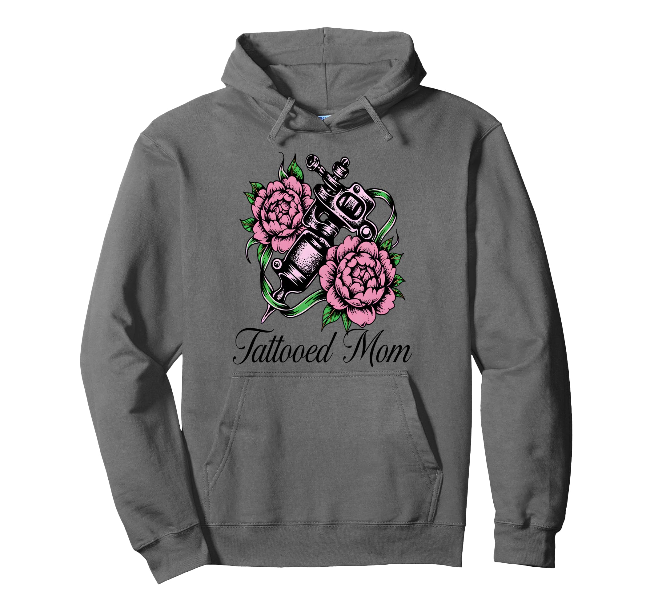 Floral Coil Tattoo Machine Hoodie - Unique Graphic for Adults - T-Shirt, Sweatshirt, Hoodie