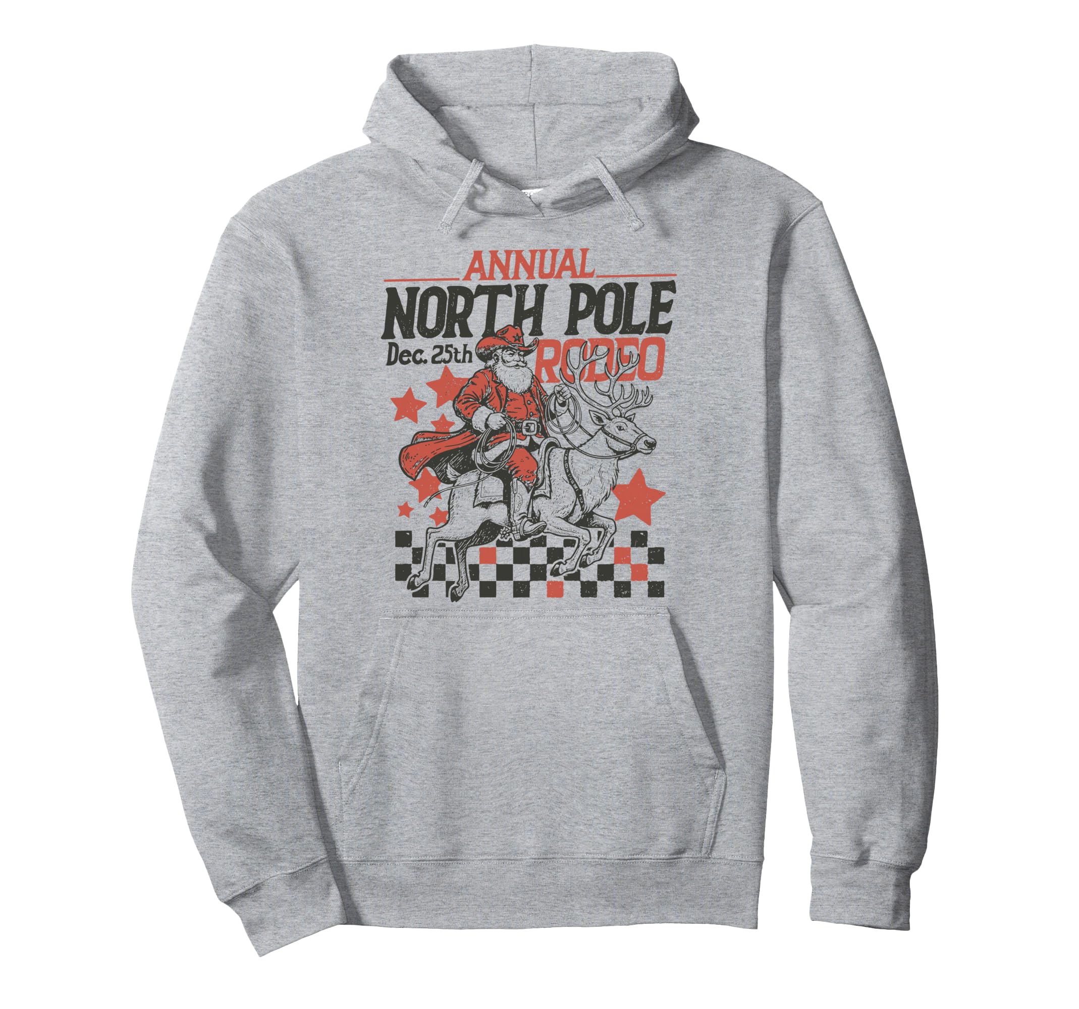Annual North Pole Rodeo Santa Western Hoodie - Fun Novelty Design Unisex - T-Shirt, Sweatshirt, Hoodie