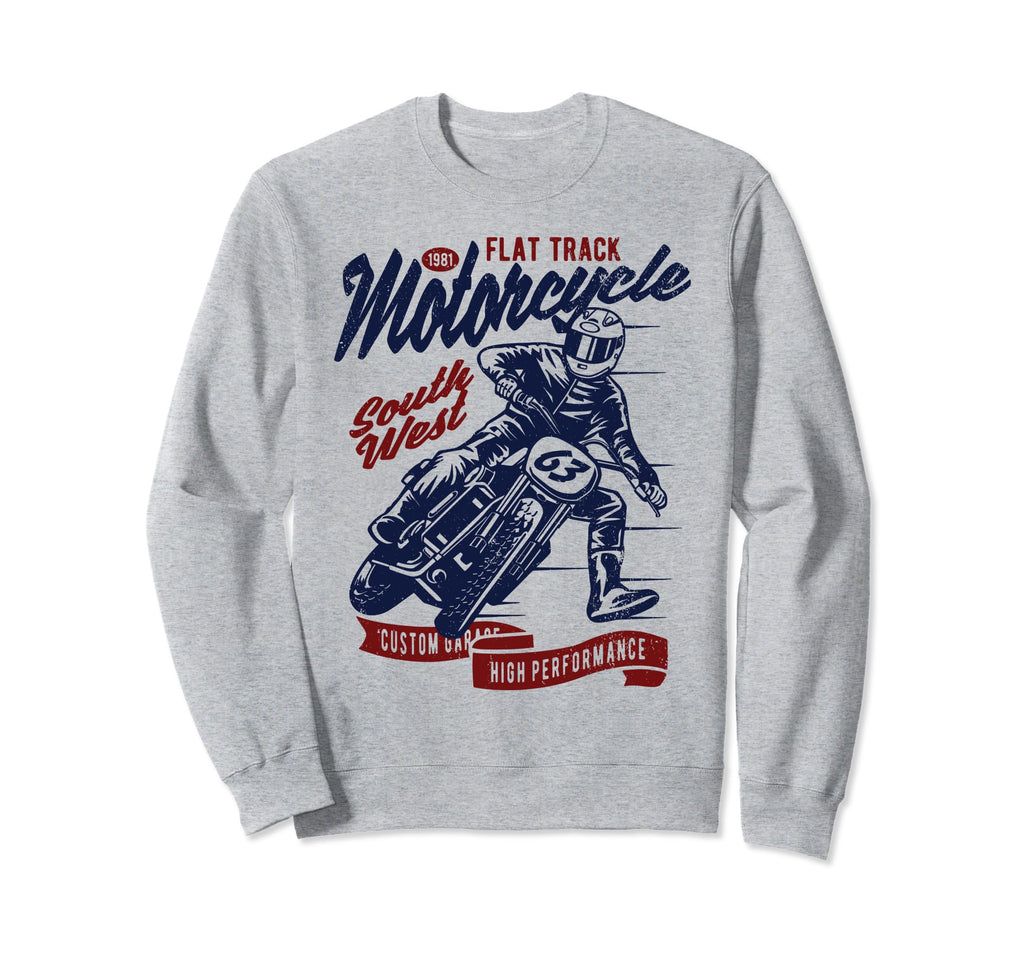 Flat Track Motorcycle Race Sweatshirt - Unique Graphic Unisex - T-Shirt, Sweatshirt, Hoodie