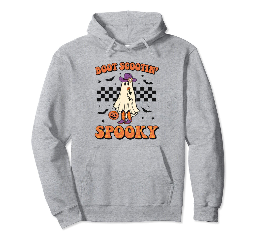 Halloween Cowgirl Ghost Western Boot Hoodie - Trendy Graphic Unisex - T-Shirt, Sweatshirt, Hoodie