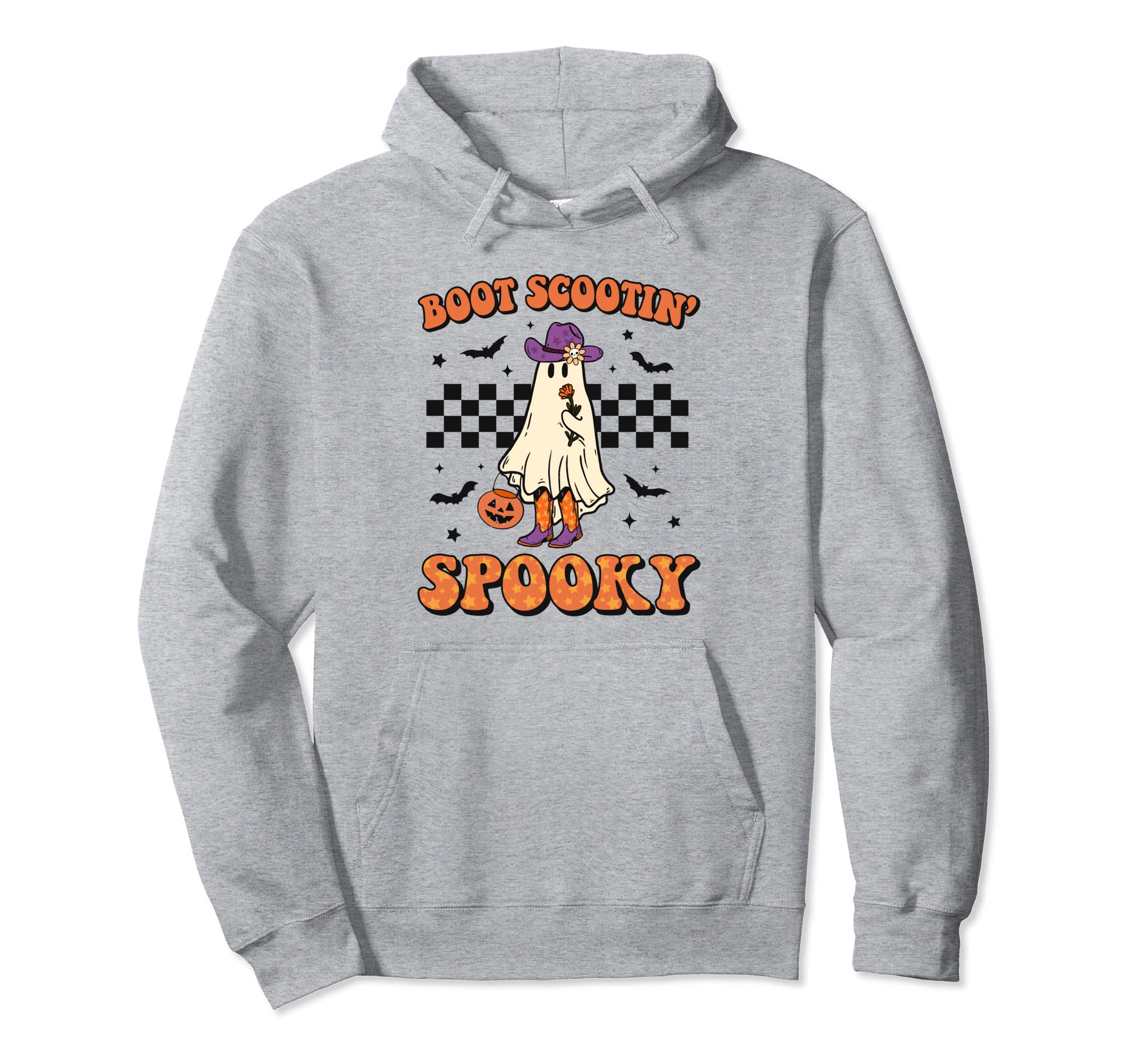 Halloween Cowgirl Ghost Western Boot Hoodie - Trendy Graphic Unisex - T-Shirt, Sweatshirt, Hoodie