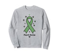 Psych Nurse Green Ribbon Psychiatric Sweatshirt - Aesthetic Graphic Unisex - T-Shirt, Sweatshirt, Hoodie