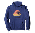 80S Sunset Palm Tree Beach Hoodie - Minimalist Print Men Women - T-Shirt, Sweatshirt, Hoodie